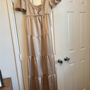 Silky Champagne Maxi Dress